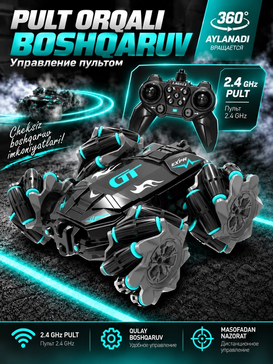 Pultli mashina, drift va tryuklar uchun o‘yinchoq avtomobil, drift car - 