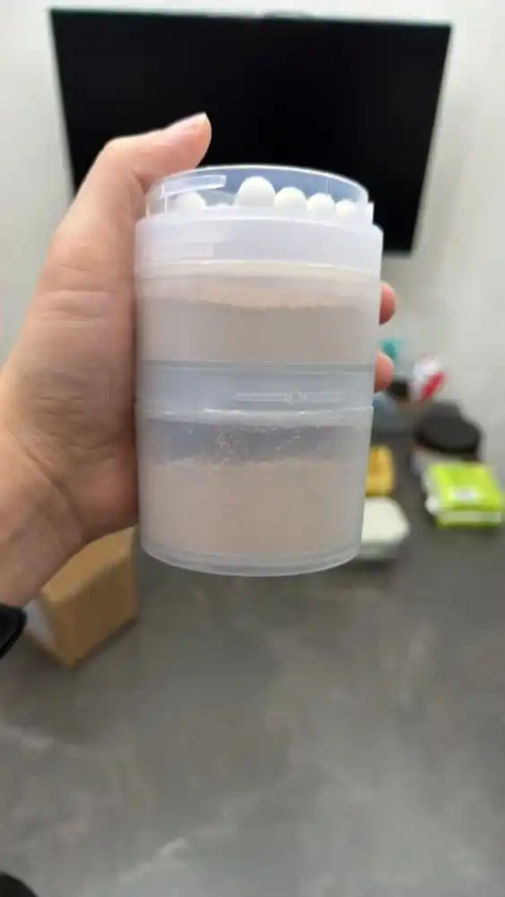 Protein uchun 500 ml shaker, venchik va konteynerlar bilan, kokteyl va sport uchun
