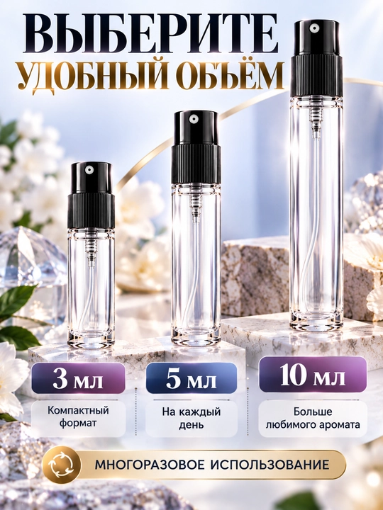 Многоразовый флакон для духов, перезаполняемый, атомайзер, пробник, 3, 5 и 10 мл