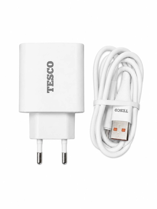 TESCO 20W Быстрое зарядное устройство, QC 3.0, USB-A, с кабелем Micro USB / Type-C