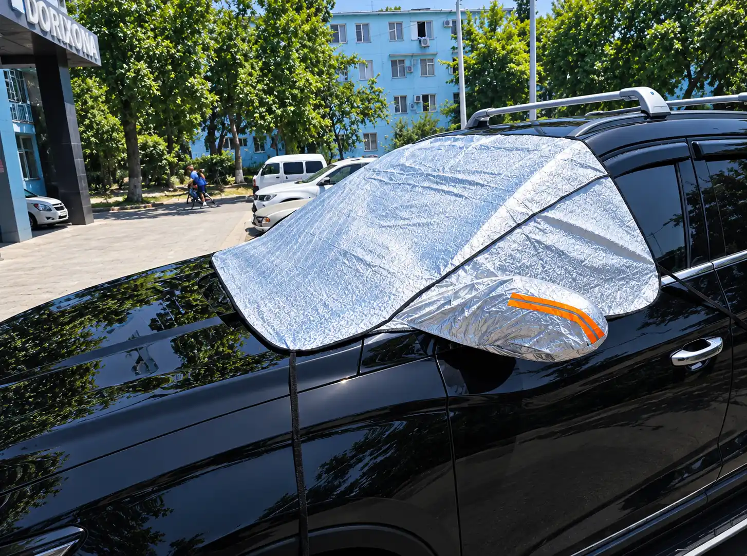 Avto tent, avtomobil old oynasi uchun quyoshdan himoya yopqichi, universal qoplama