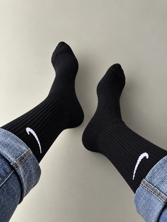 Erkaklar va ayollar sport paypog‘i, uzun paypoq paxtali, Nike paypoq, oq va qora paypoq