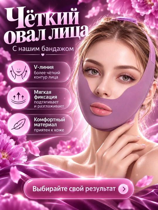 Лифтинг-маска бандаж для лица и подбородка, подтяжка овала, многоразовая