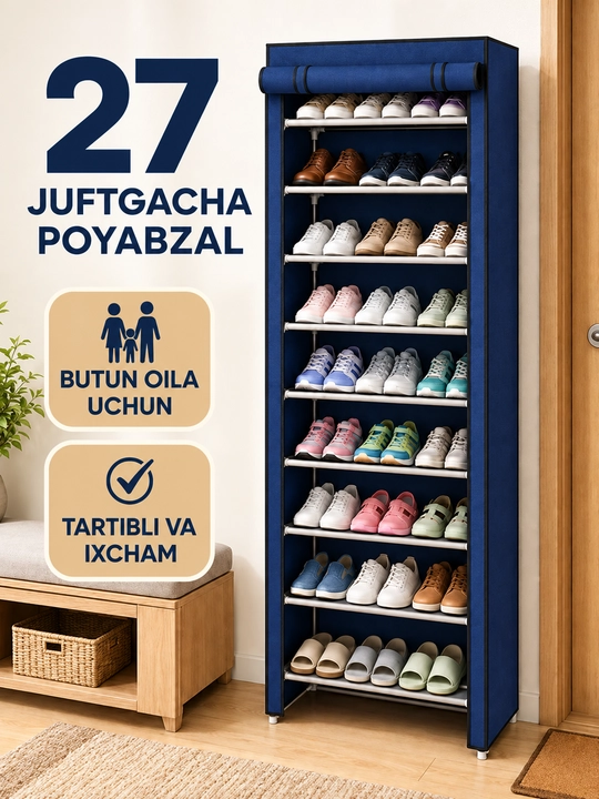 Shkaf yig‘ma kiyim shkafi – ixcham, keng sig‘imli, zamonaviy va mustahkam dizayn