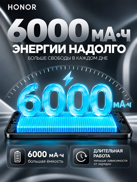 Смартфон HONOR X5es, 4/128 ГБ, 6000 мАч, экран 6,9″ 90 Гц, камера 50 МП