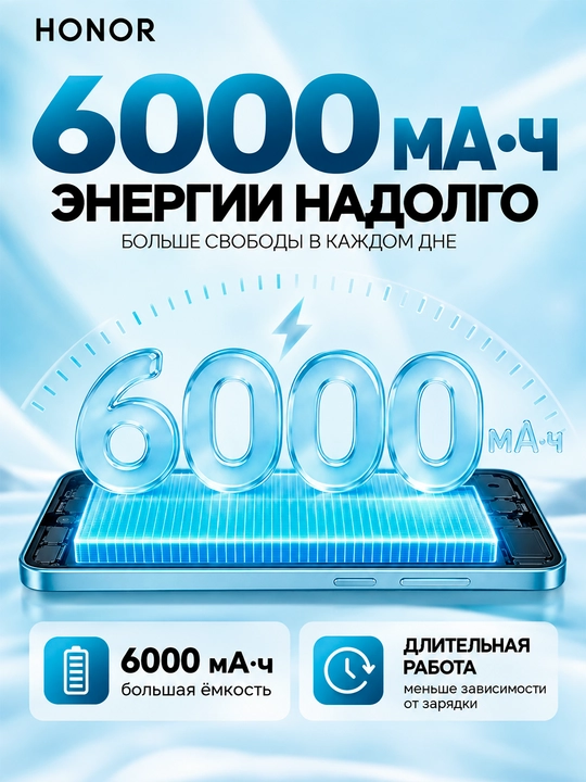 Смартфон HONOR X5es, 4/128 ГБ, 6000 мАч, экран 6,9″ 90 Гц, камера 50 МП