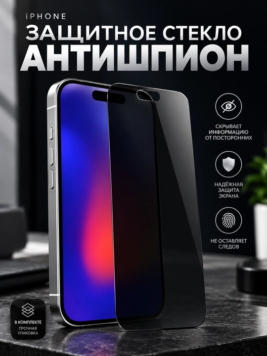 IPhone XR - 17 Pro Max uchun shaffof josuslikka qarshi himoya oynasi