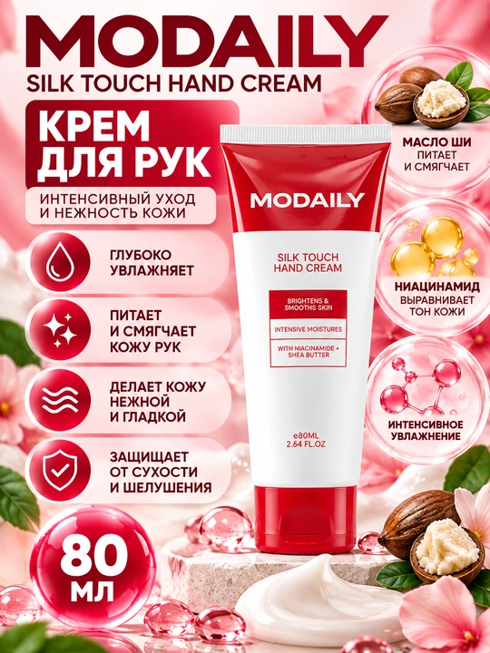 Qo'l uchun krem, Modaily, Silk Touch Hand Cream, 80 ml - 