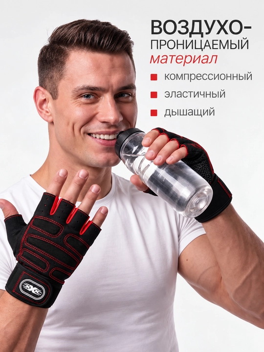 Перчатки спортивные без пальцев, для велосипеда, для тренировок, с гелевой вставкой