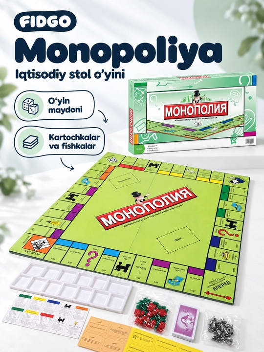 Настольная игра Монополия DOM PLAY, экономическая игра для семьи и друзей, на русском - 
