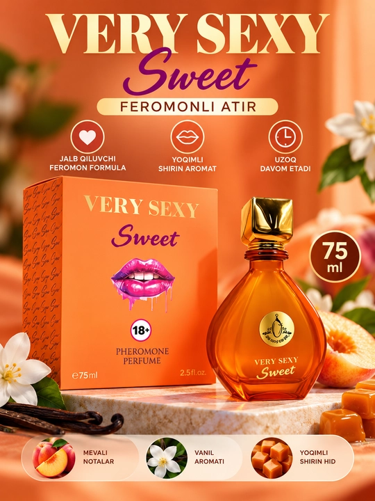 Feromon atirlar, ayollar uchun feramon, feramonli duxi 75 ml