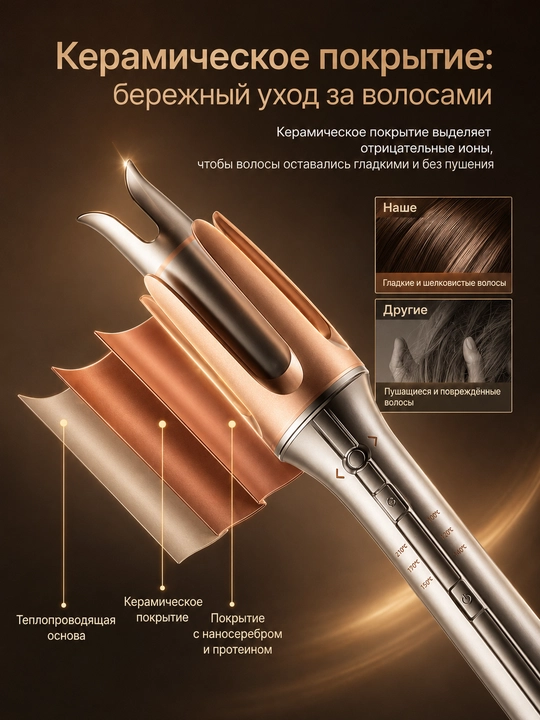 Avtomatik ployka 32 mm, 3 harorat, chap-o‘ng aylanish, tez qizish