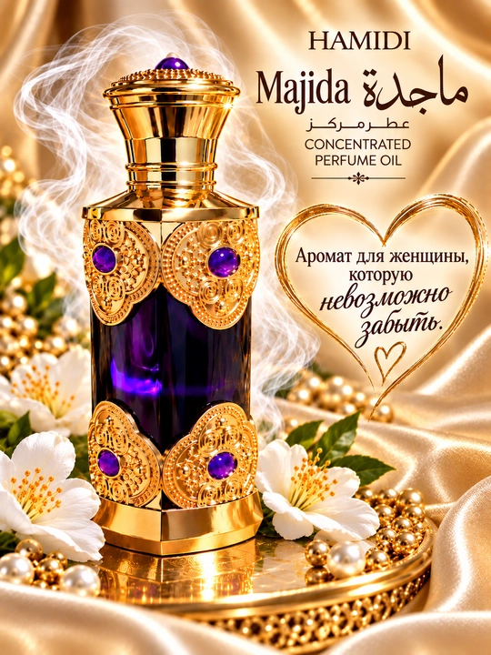 Масляные духи Hamidi Majida женские, арабский парфюм, стойкий цветочный аромат