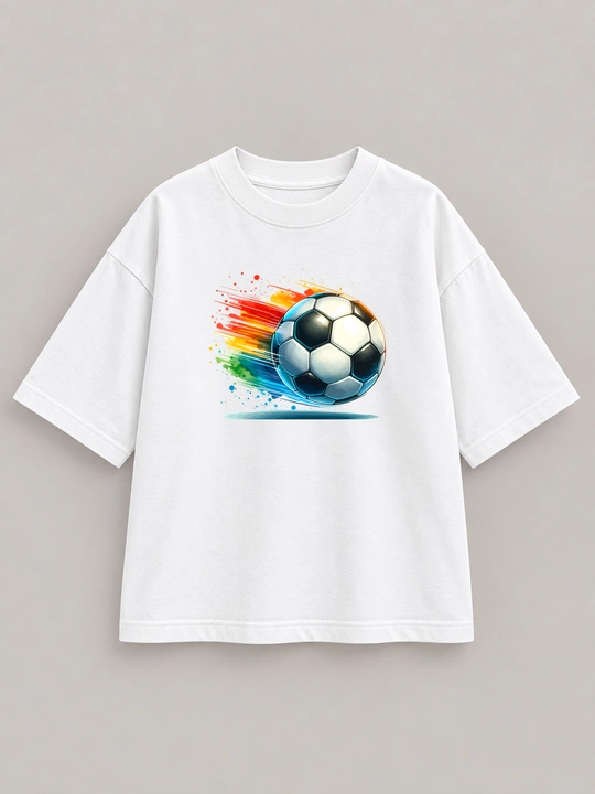 Bolalar uchun bosma naqshli katta o'lchamli futbolka