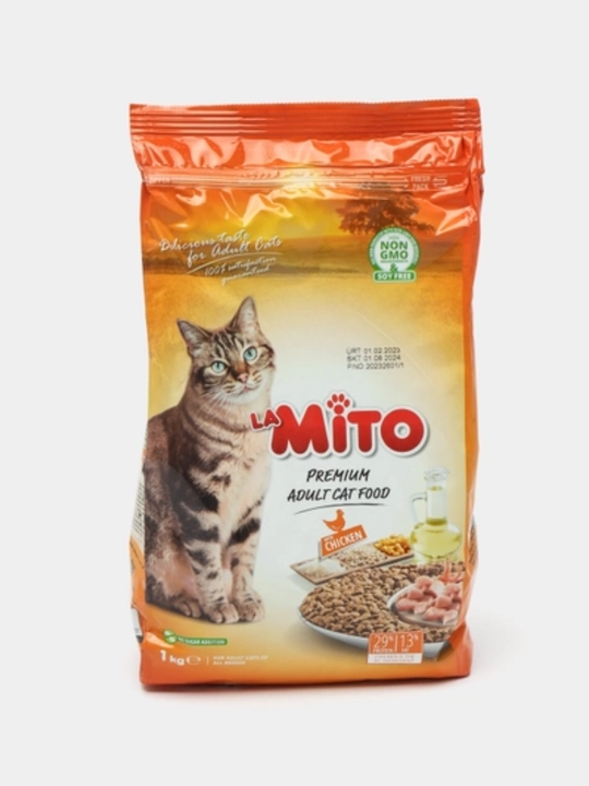 Сухой корм для взрослых кошек La Mito — курица, полноценное и сбалансированное питание,1 кг