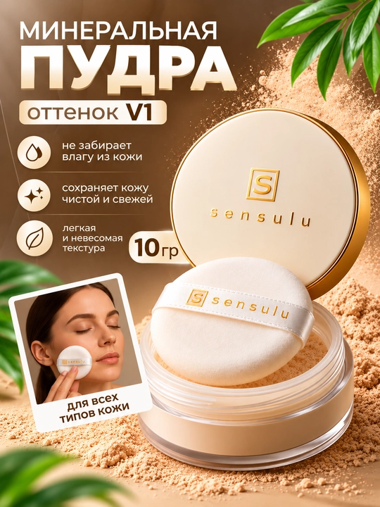 Mineral maydalangan pudra, Sen Sulu, V1, V2 - 
