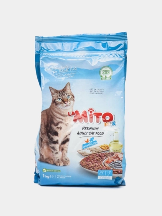 Сухой корм для взрослых кошек La Mito — курица, полноценное и сбалансированное питание,1 кг