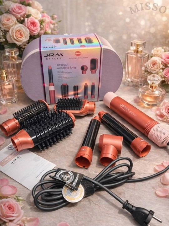 JRM Airwrap 6 tasi 1da ko'p funksiyali styler,soch quritgich,fen,jingalak,dazmol,ployka
