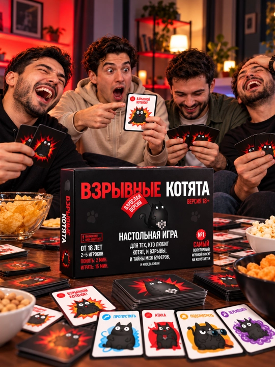 Portlovchi mushukchalar — stol usti karta o‘yini, 2–5 o‘yinchi, 18+