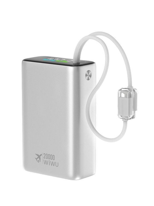 WIWU Power Plus Wi-P092 Power Bank 20000 mAh 45W ichki kabel bilan