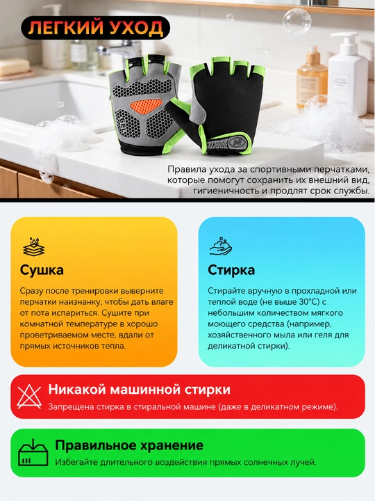 Перчатки спортивные, без пальцев, для велосипеда, для тренировок, с глеевой вставкой
