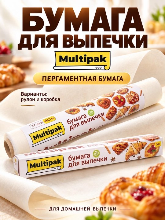 Бумага для выпечки Multipak - пергаментная бумага - 