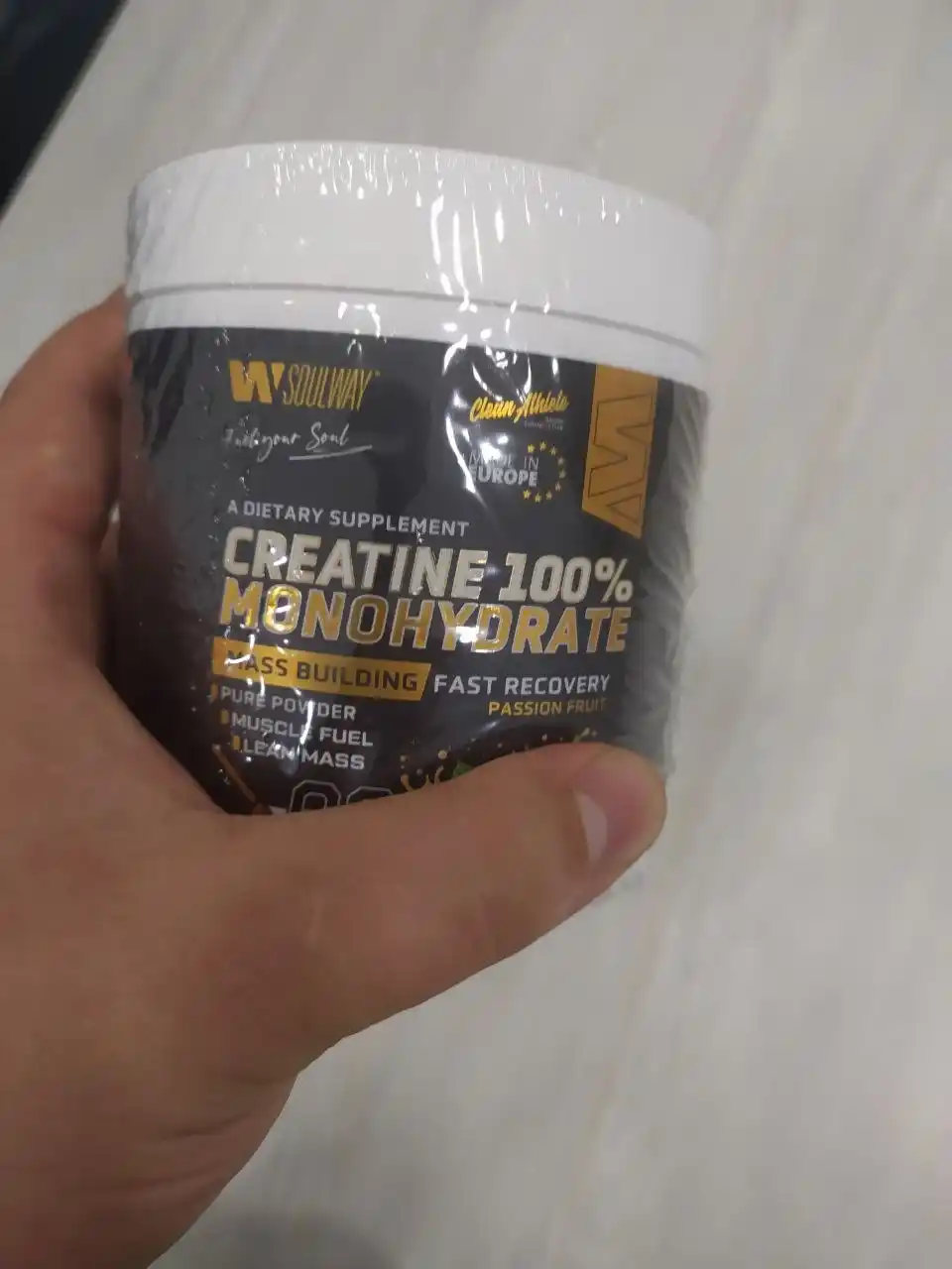 Komplekt geyner + kreatin monogidrat Soulway, massa yig‘ish uchun sport ozuqasi to‘plami