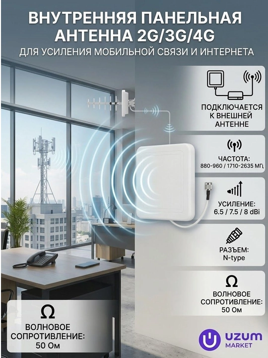 Mobil aloqa va internetni kuchaytirish uchun ichki 2/3G/4G panelli antenna - 