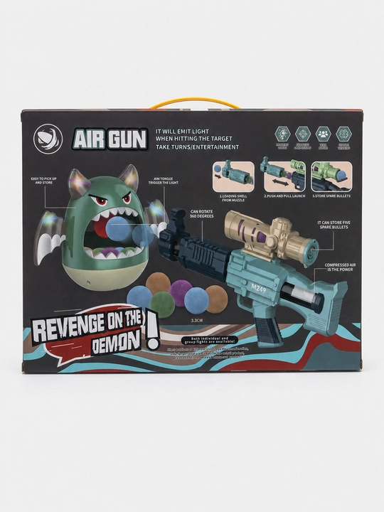 O'yin to'plami Revenge on the Demon HSJia pnevmatik M249 miltiq va nishon bilan