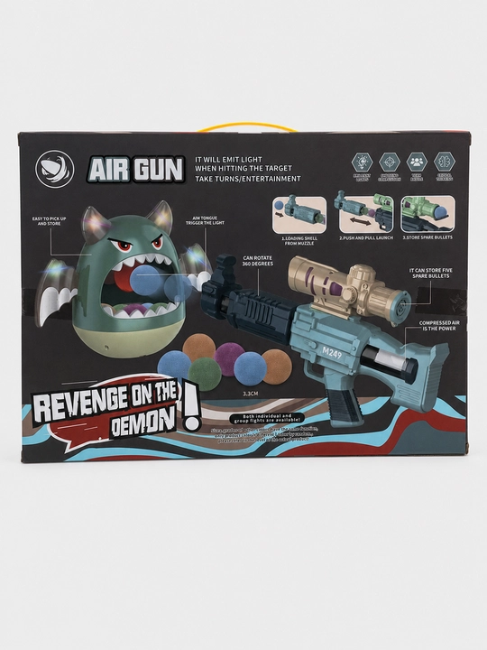 O'yin to'plami Revenge on the Demon HSJia pnevmatik M249 miltiq va nishon bilan