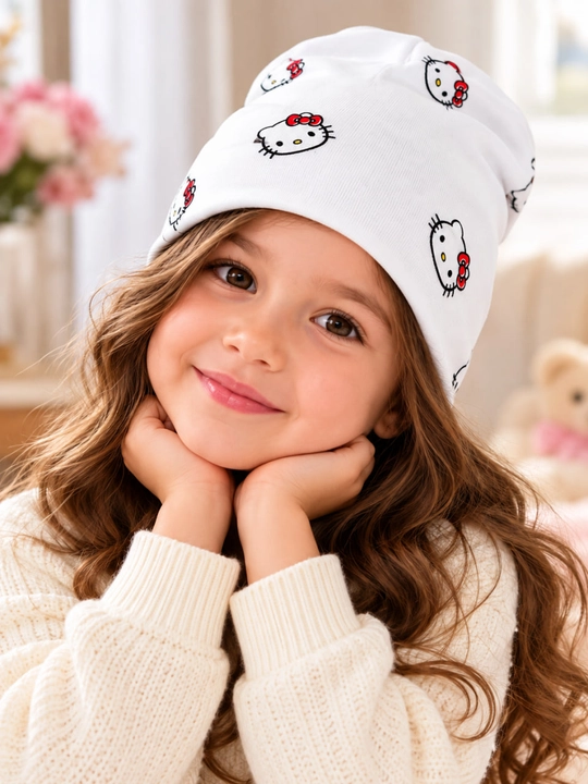 Шапка для девочки, детская шапка, шапка для девочек, Hello Kitty шапка