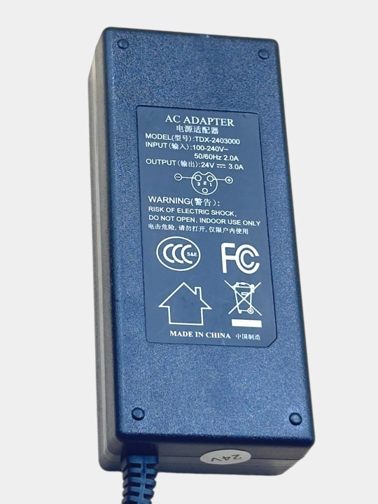 Ignali vilkali X-printer 24V2.5A 60W termal chek printerining POS terminali uchun blok - 