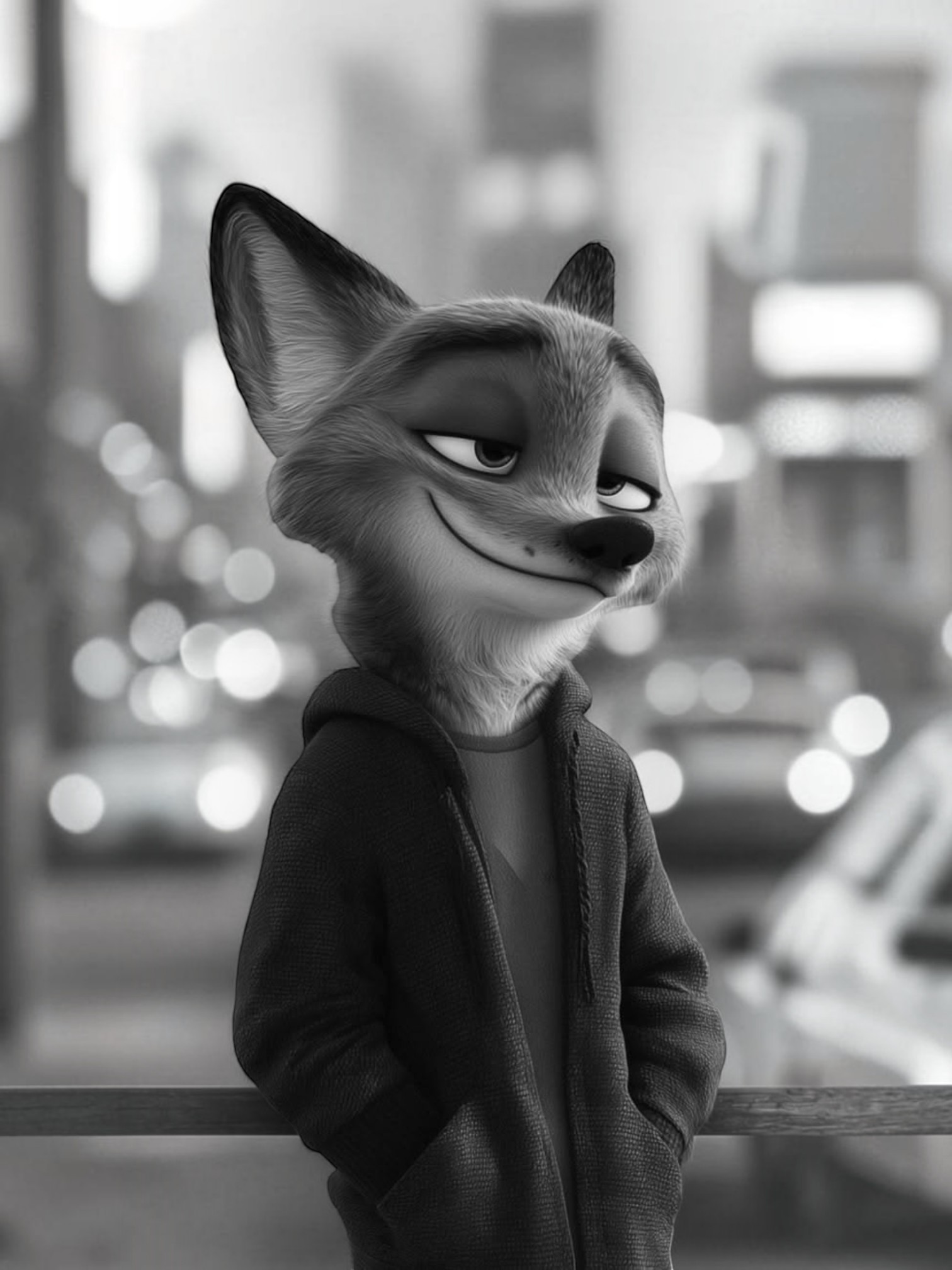 Ramkali dekorativ rasm "Nik Uayld / Zootopia", interyer uchun sovg'a devor rasmi, 40x30 sm