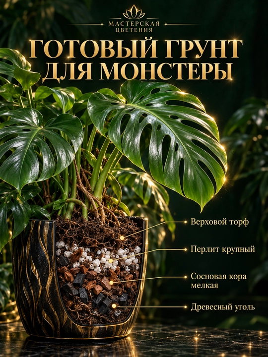 Специально разработанный субстрат для монстер и других ароидных растений - 