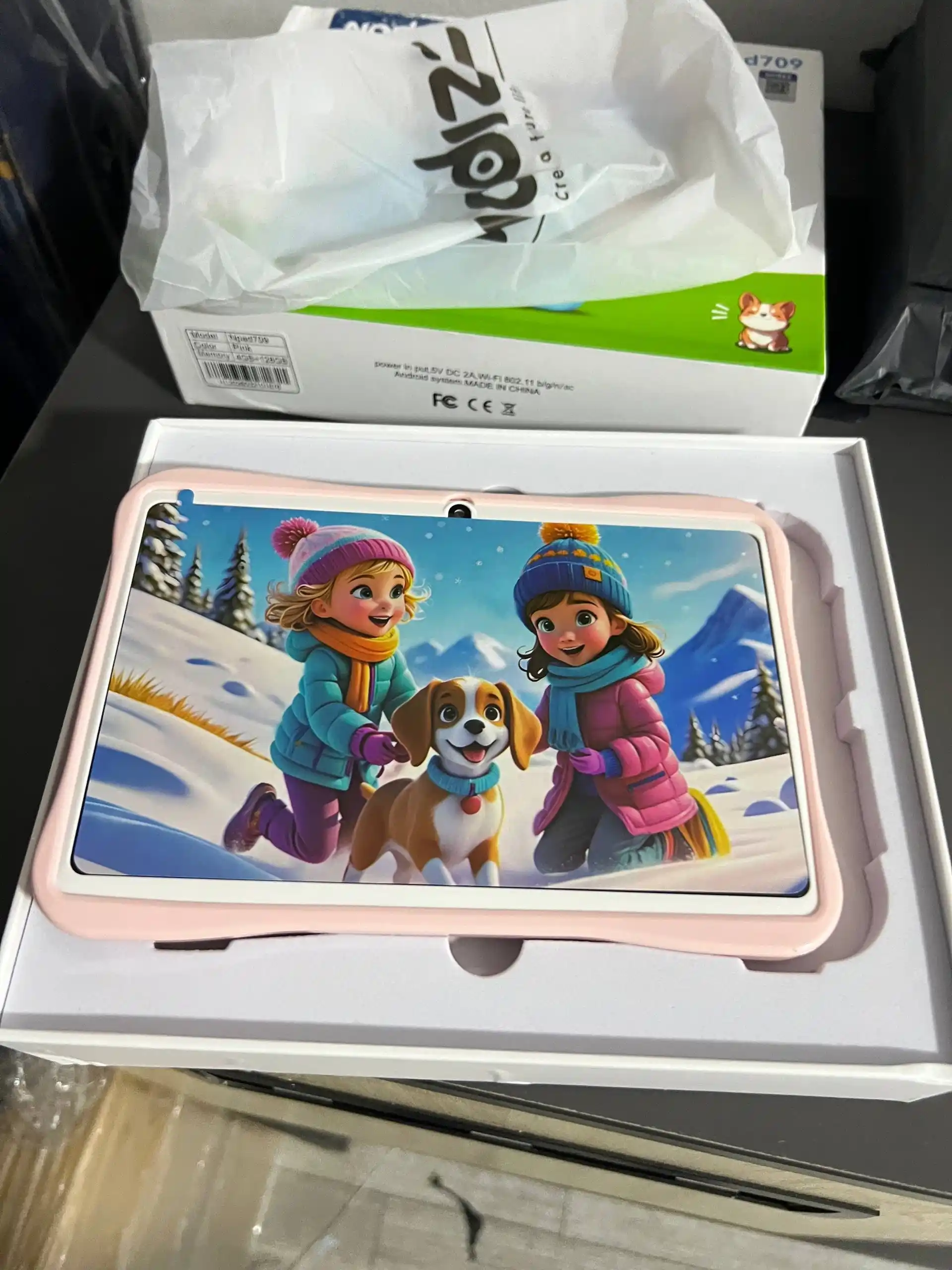 Планшет детский 7" 4/128 ГБ Android 14 Wi-Fi с защитным чехлом