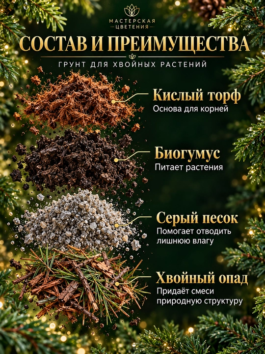 Готовый профессиональный грунт для хвойных растений