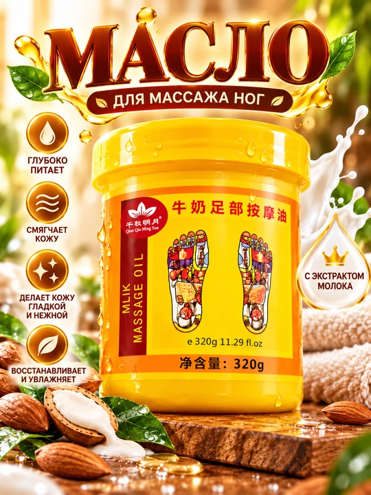 Bodringli oyoq massaji uchun moy - 