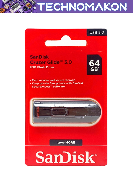 Флешка Sandisk Cruzer Glide 3.0 (ORG) 16/32/64/128/256 GB, 100 Mb/s, Usb флеш накопитель