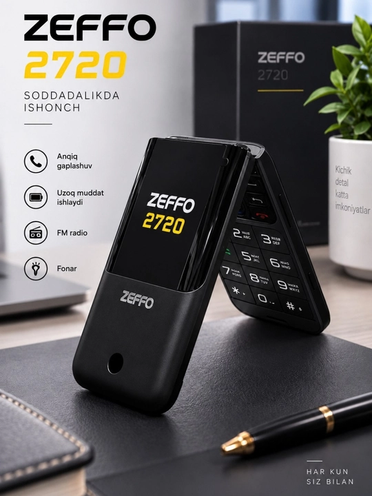 Zeffo 2720 Flip. Аккумулятор 1400 мАч Раскладной телефон Гарантия на обслуживание один год