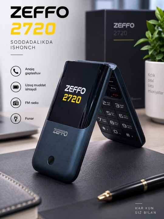 Zeffo 2720 Flip. Аккумулятор 1400 мАч Раскладной телефон Гарантия на обслуживание один год