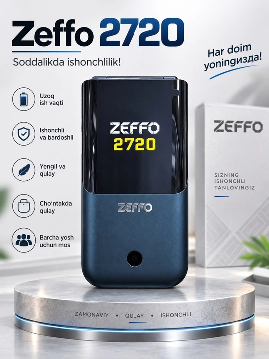Zeffo 2720 Flip. Аккумулятор 1400 мАч Раскладной телефон Гарантия на обслуживание один год