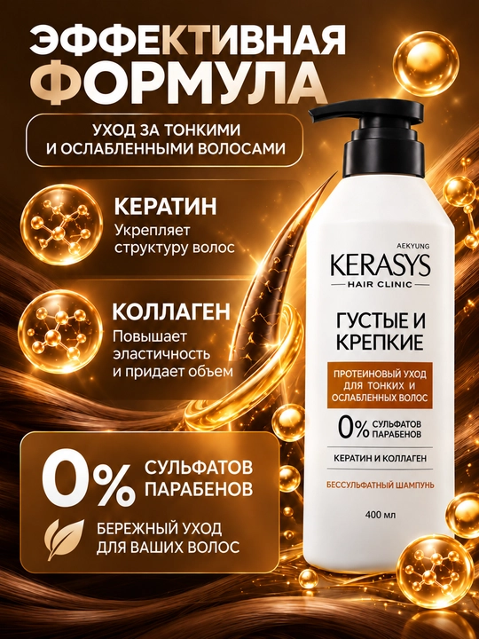 Шампунь без сульфатов против перхоти для всех типов волос Kerasys - Корея, 400 мл