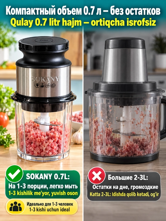 Chopper Sokany SK-06061, 300 Vt, shisha idish 0,7 l