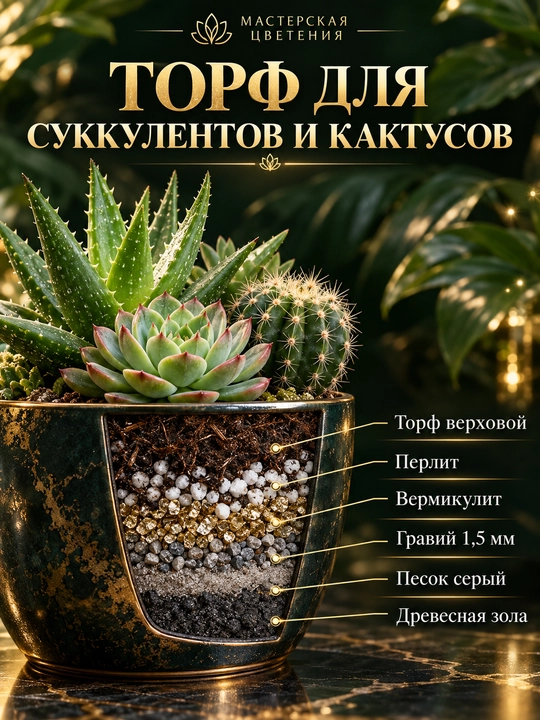 Готовый профессиональный грунт для суккулентов и кактусов - 