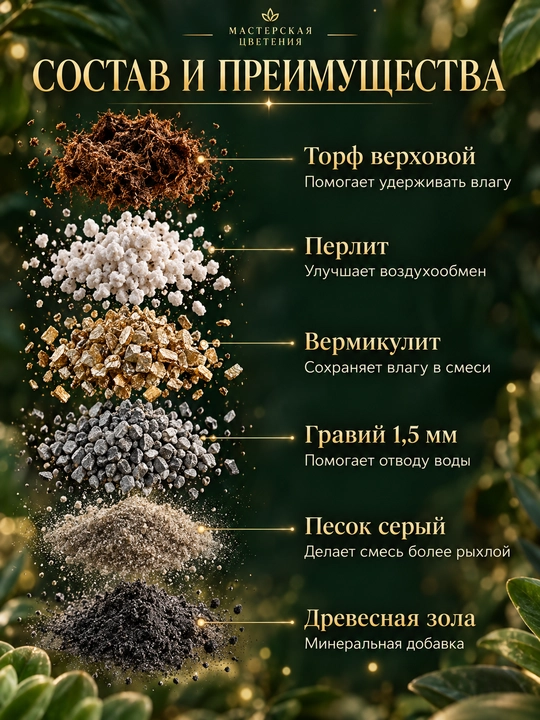 Готовый профессиональный грунт для суккулентов и кактусов