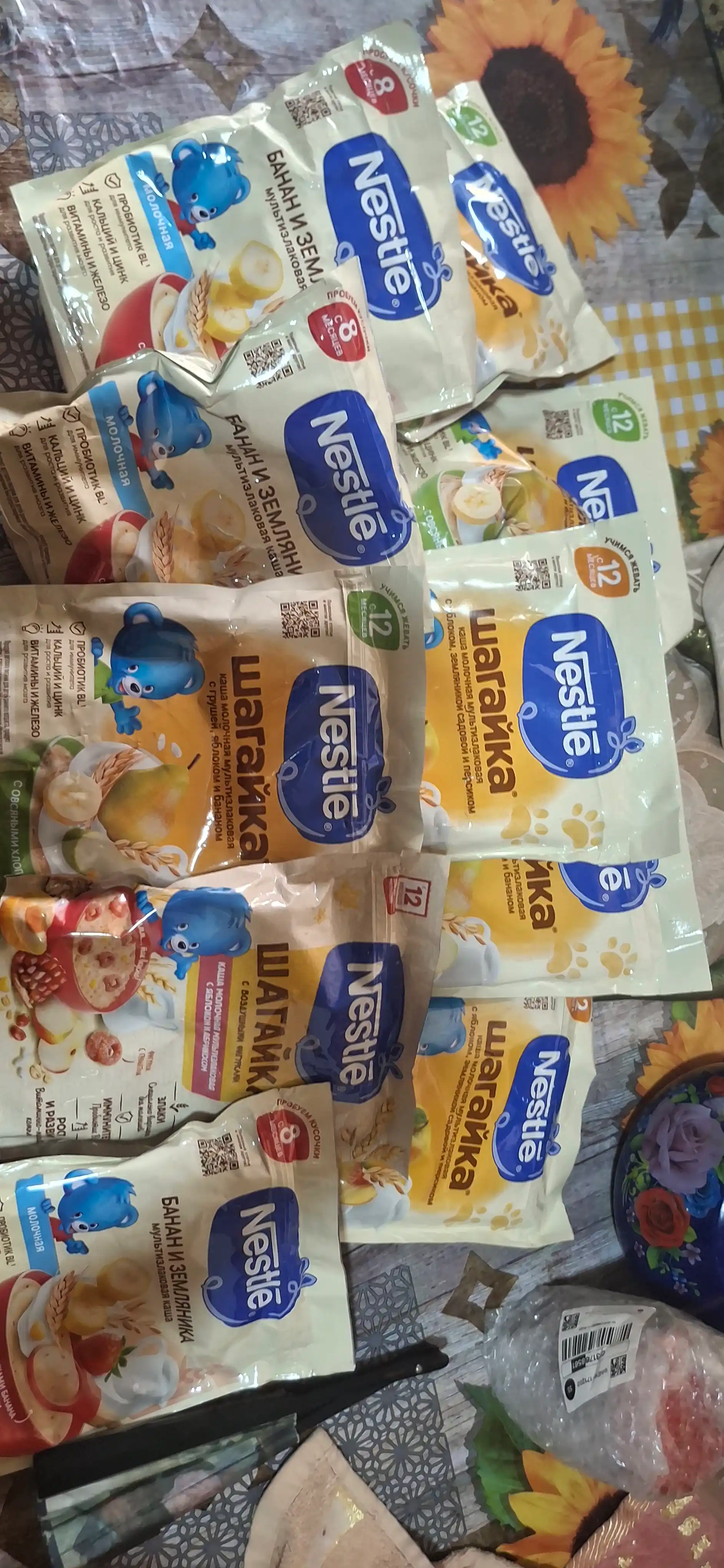 12 oylikdan boshlab Nestle Shagayka "Nok, olma va bananli ko‘p donli" bo‘tqasi, 190g