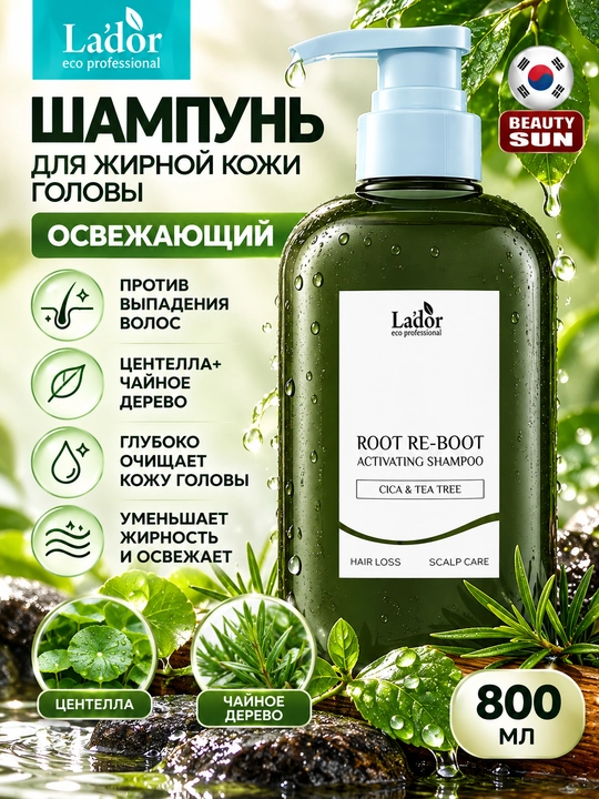 Soch o'sishi uchun shampun, Lador, Root Re-Boot Awakening Shampoo, 800 ml - 