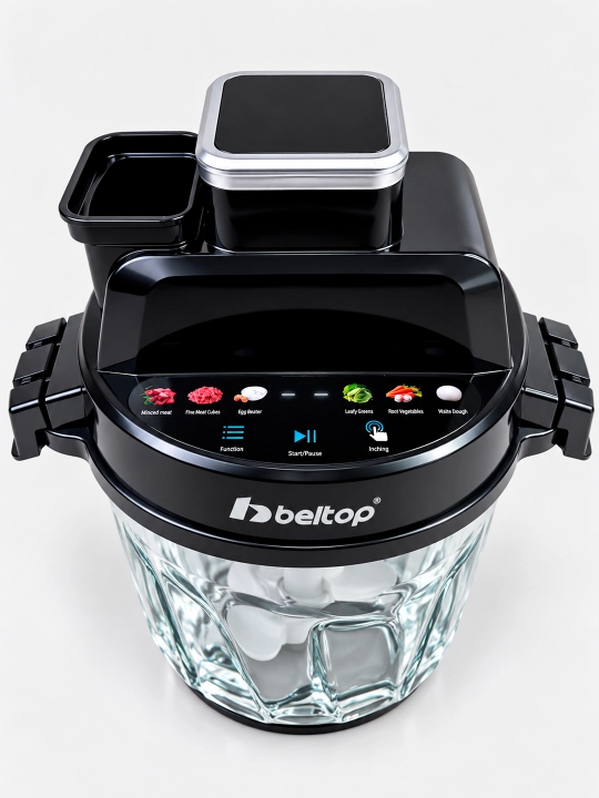 Go'sht maydalagich "BELTOP" sensor boshqaruv, 600W, 3 litr shisha idish, 6 xil dastur