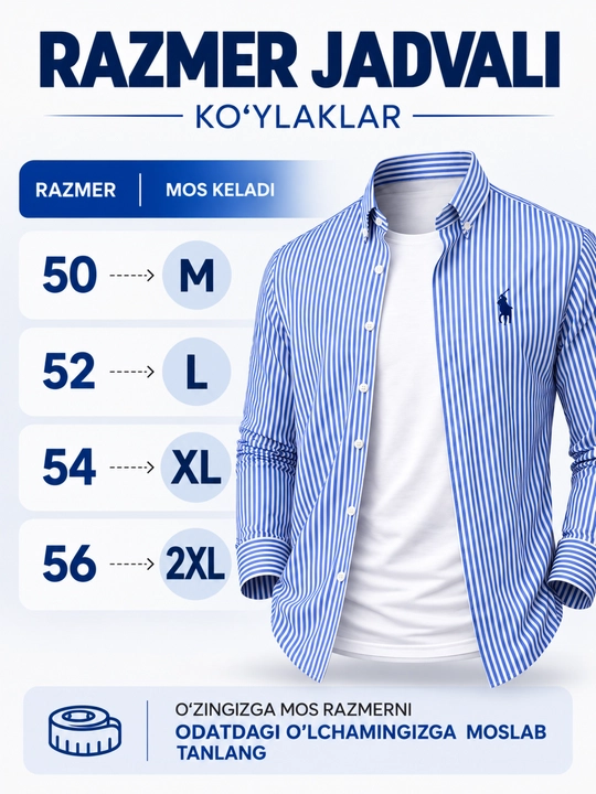 Мужская рубашка с длинными рукавами, с полосками в стиле Polo