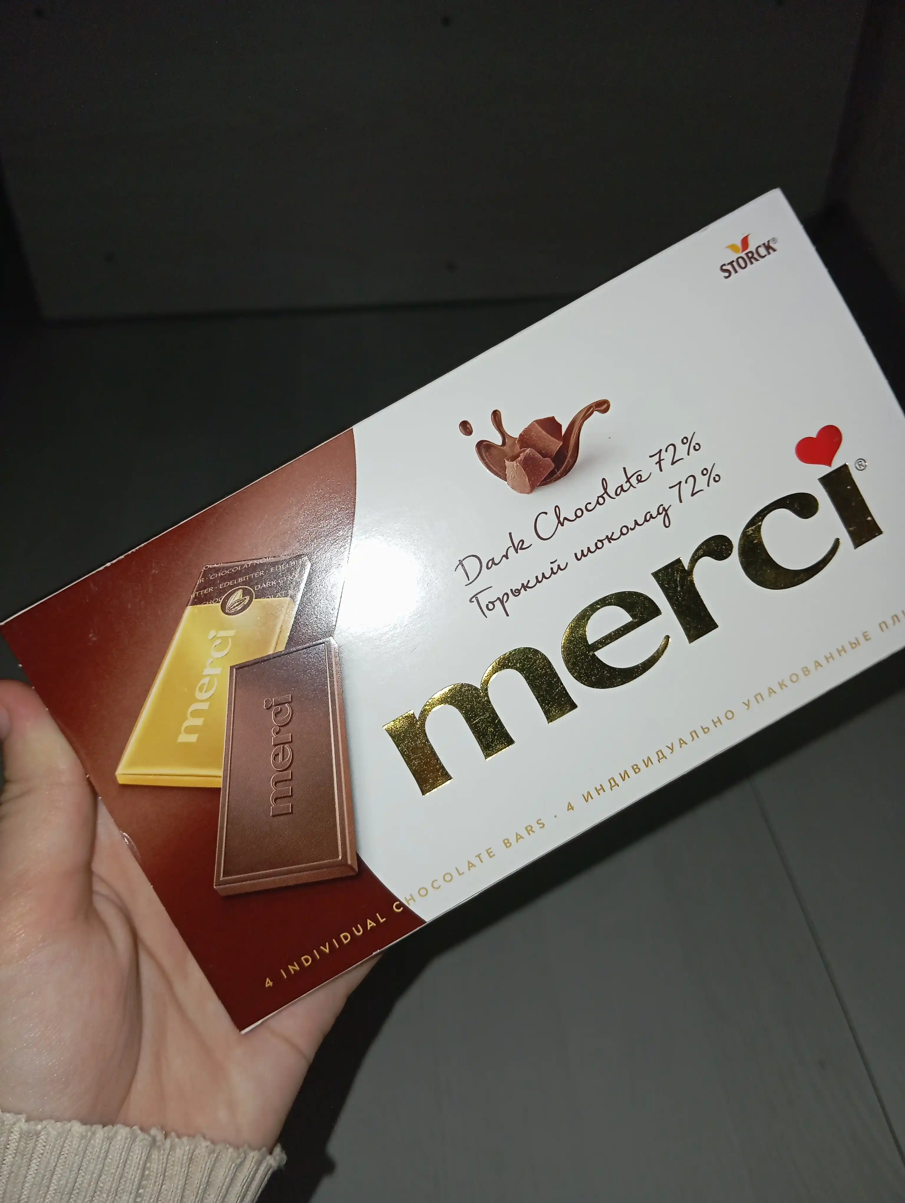 Shokolad Merci, qora shokolad 72%, 100 g